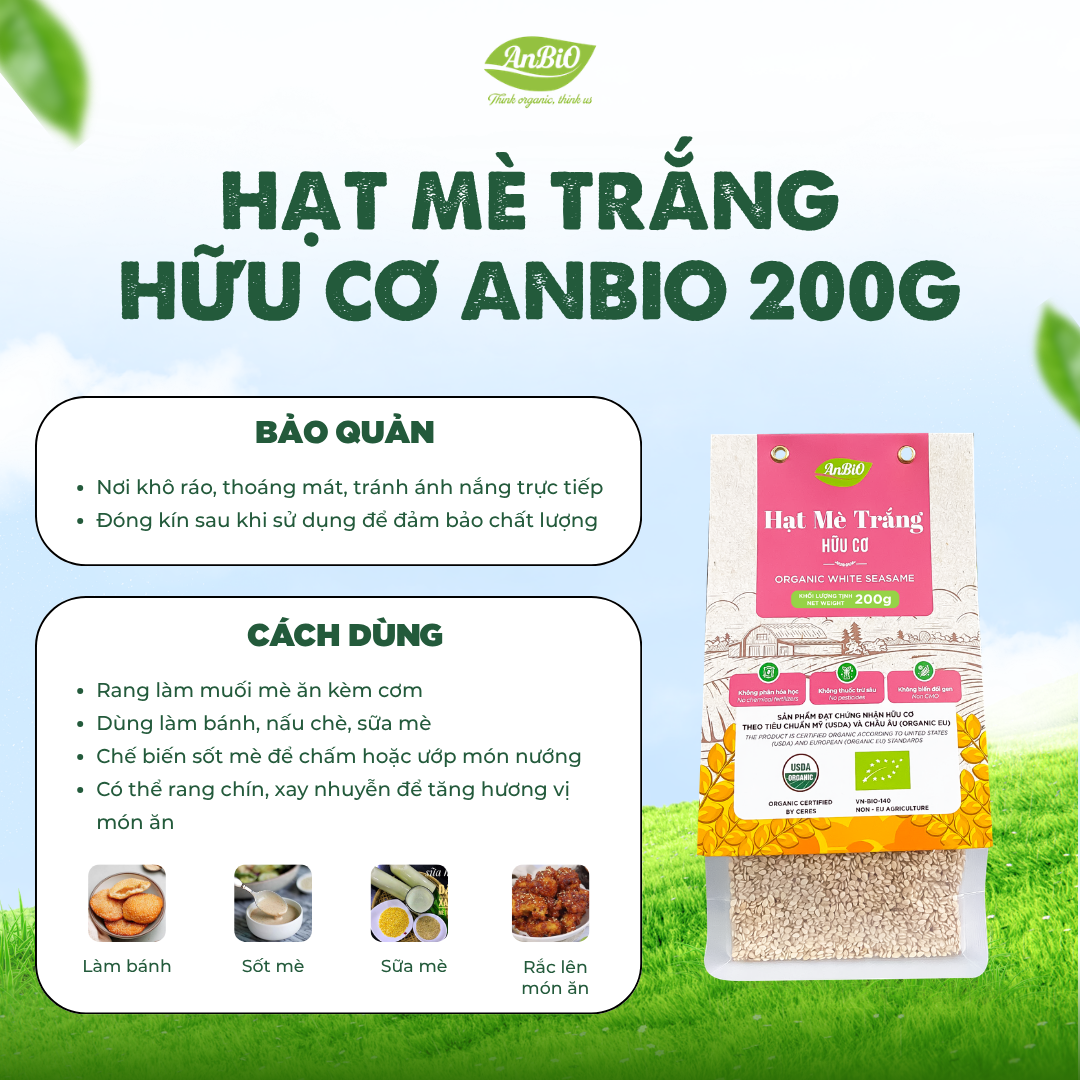 Mè trắng hữu cơ Anbio 200g