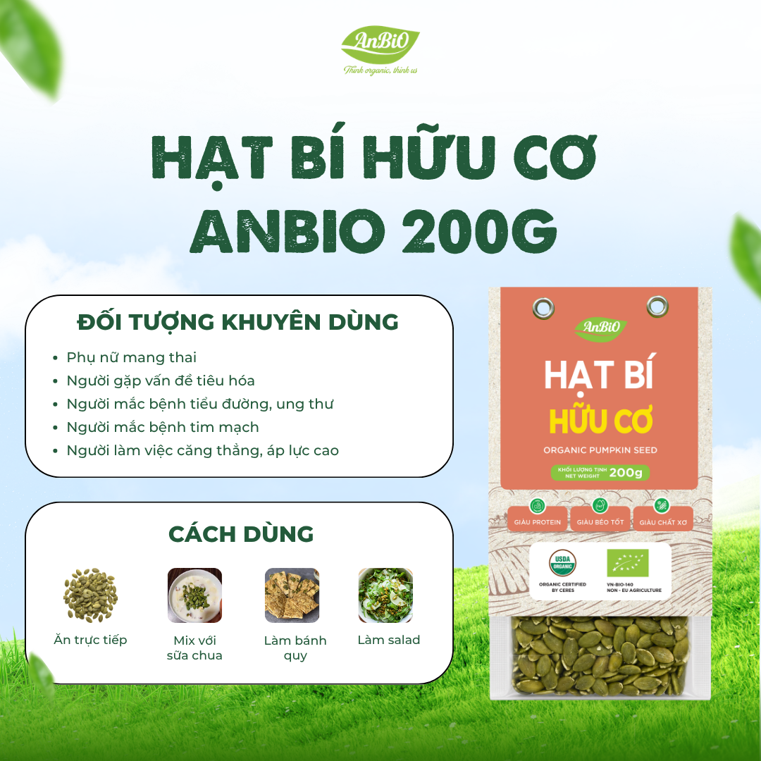 Hạt bí hữu cơ Anbio 200g