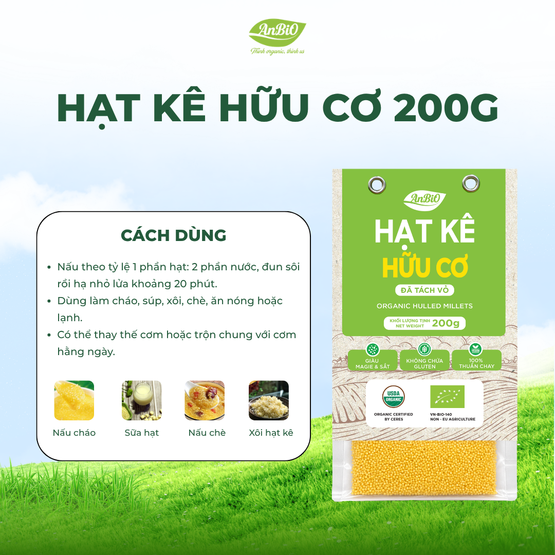 Hạt kê hữu cơ Anbio 200g