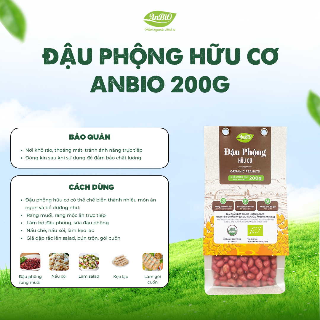 Đậu phộng hữu cơ AnBiO 200g