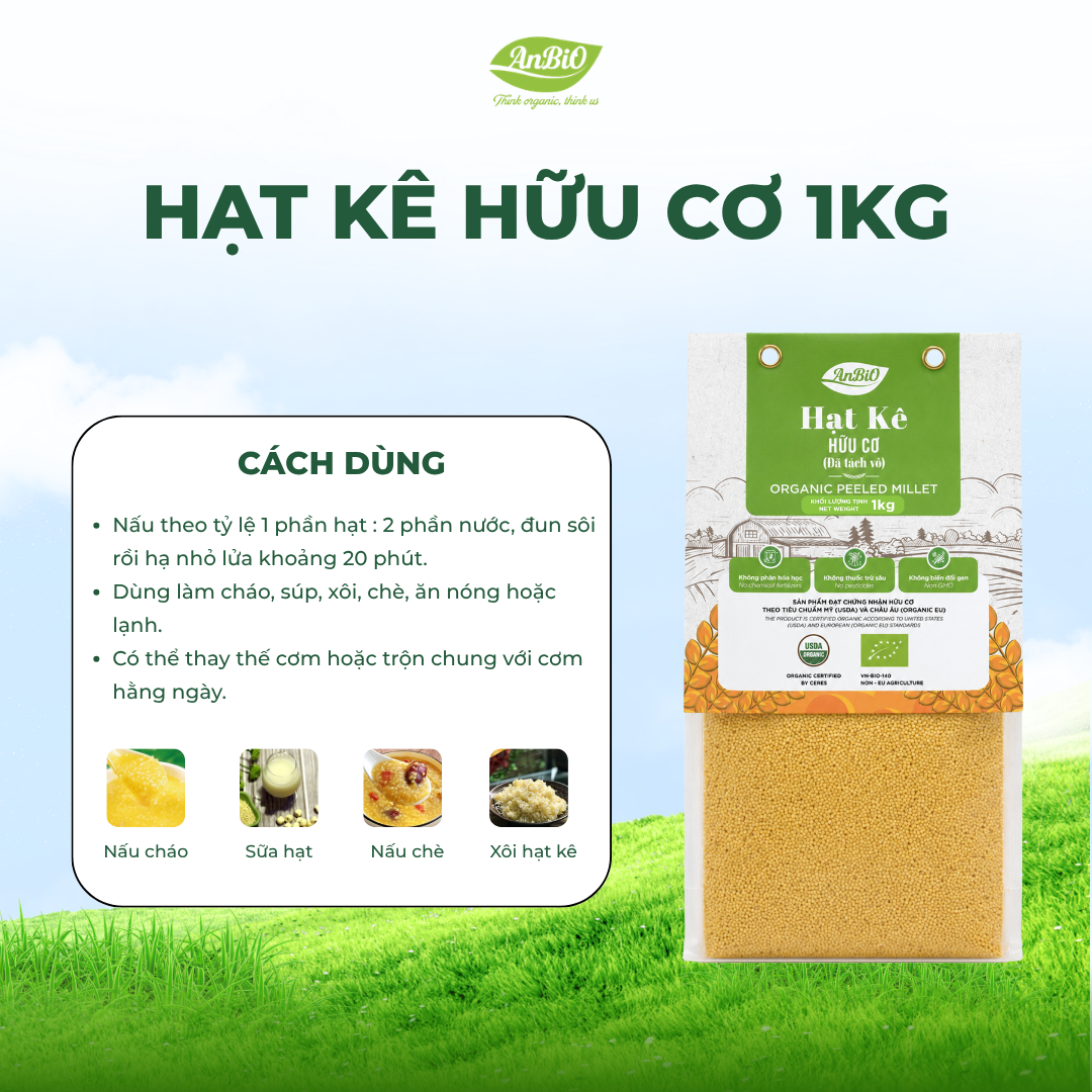 Hạt kê hữu cơ AnBiO 1kg