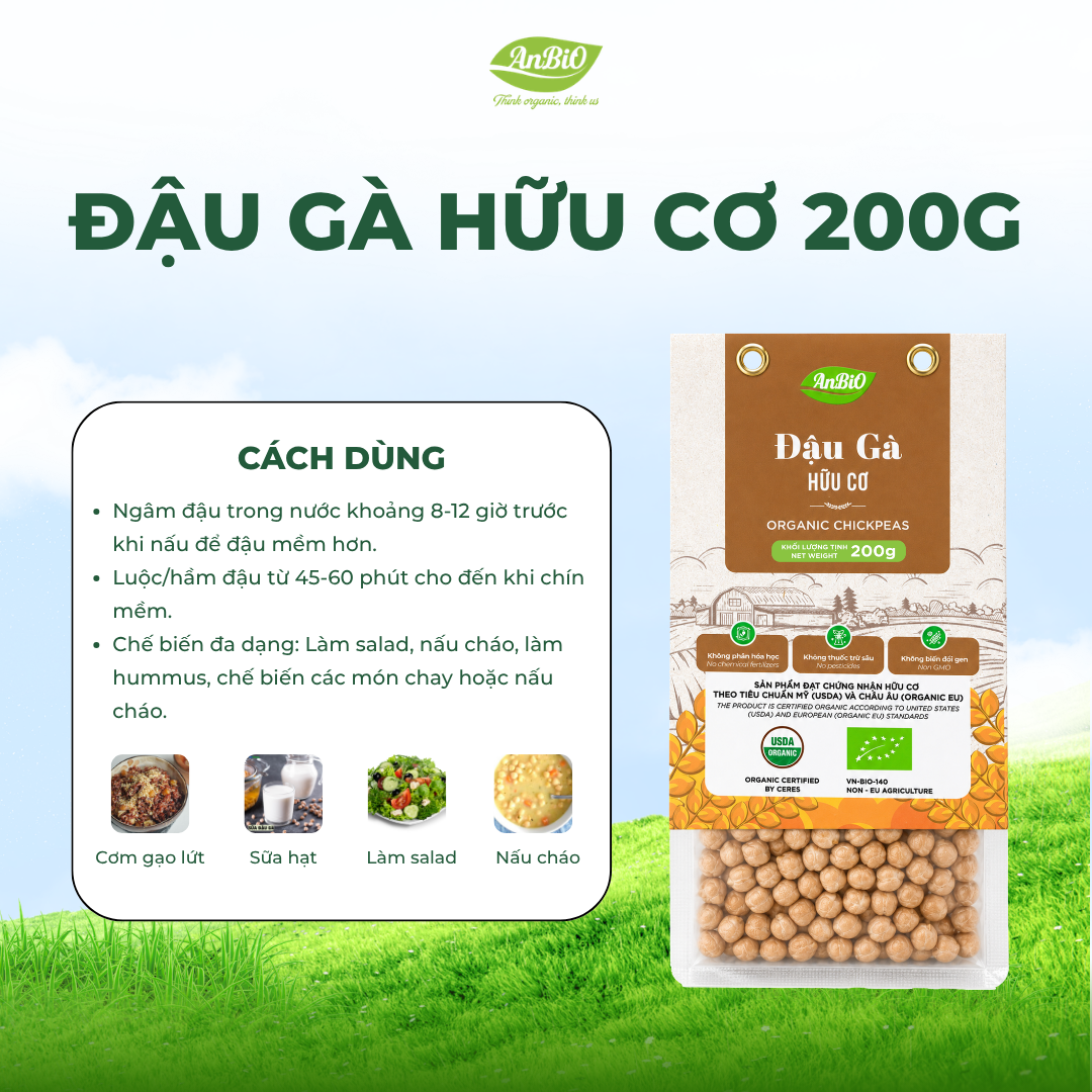 Đậu gà hữu cơ Anbio 200g (Gói)