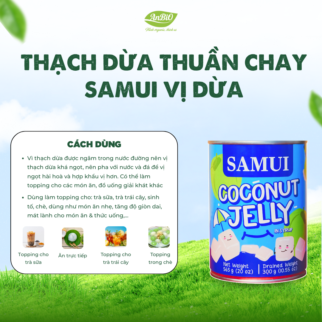 Thạch dừa Samui COCONUT JELLY IN SYRUP SAMUI BRAND 565g