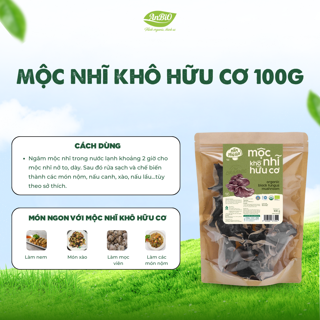 Mộc Nhĩ Khô - Organic - (Gói)