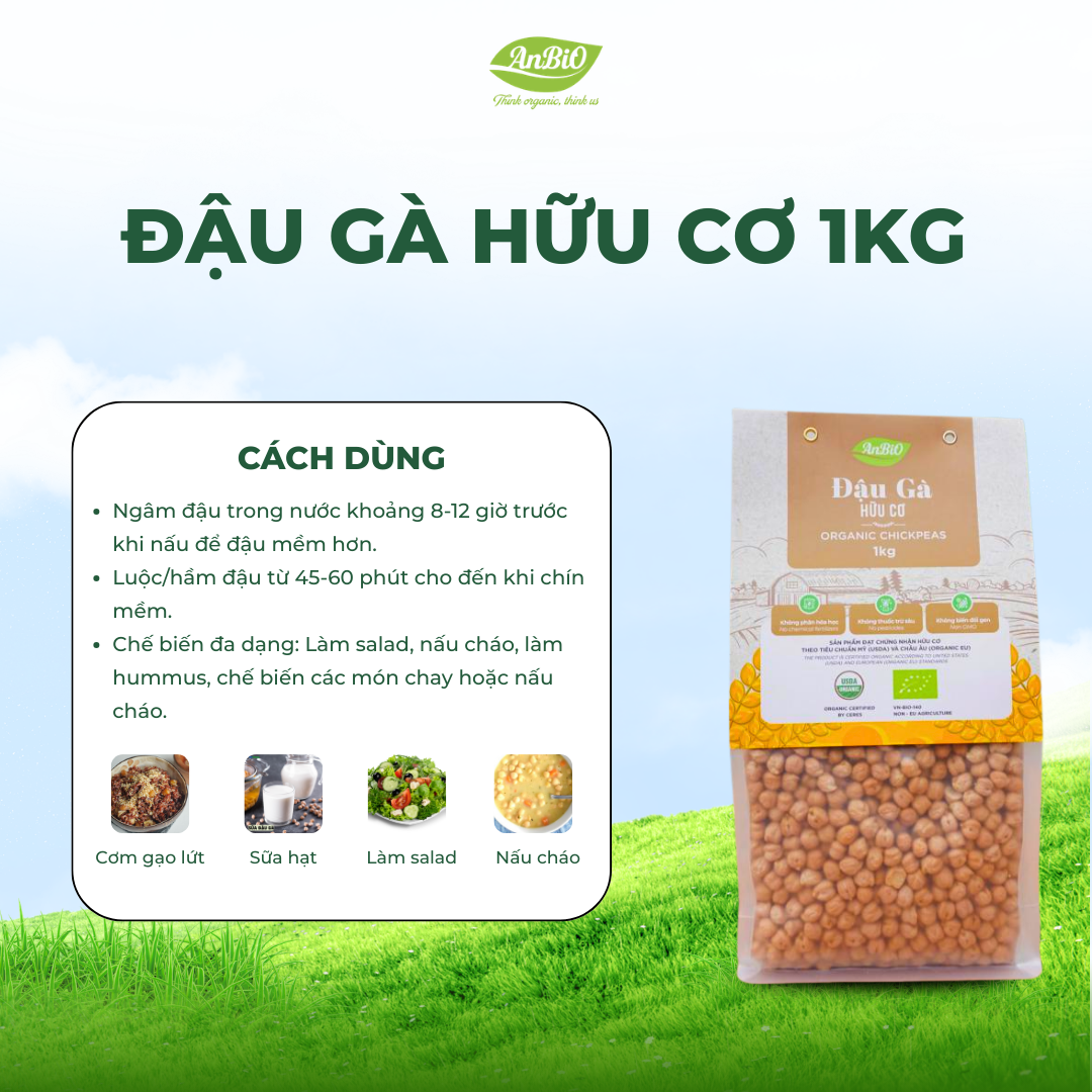 Đậu gà hữu cơ Anbio 1kg