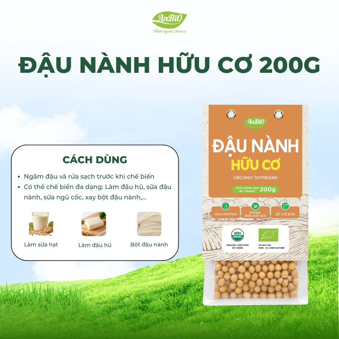 Đậu nành hữu cơ Anbio 200g