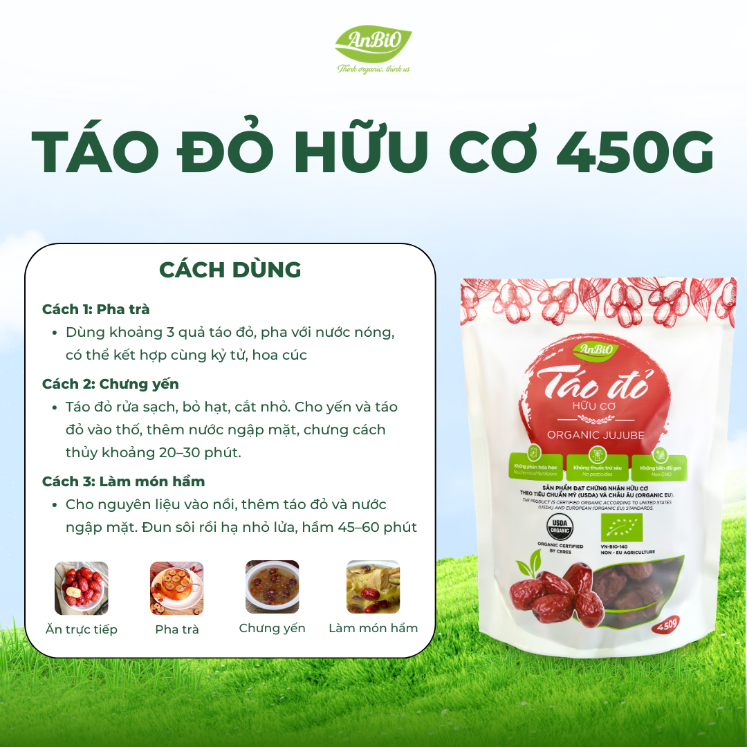 Táo đỏ hữu cơ Anbio 450g