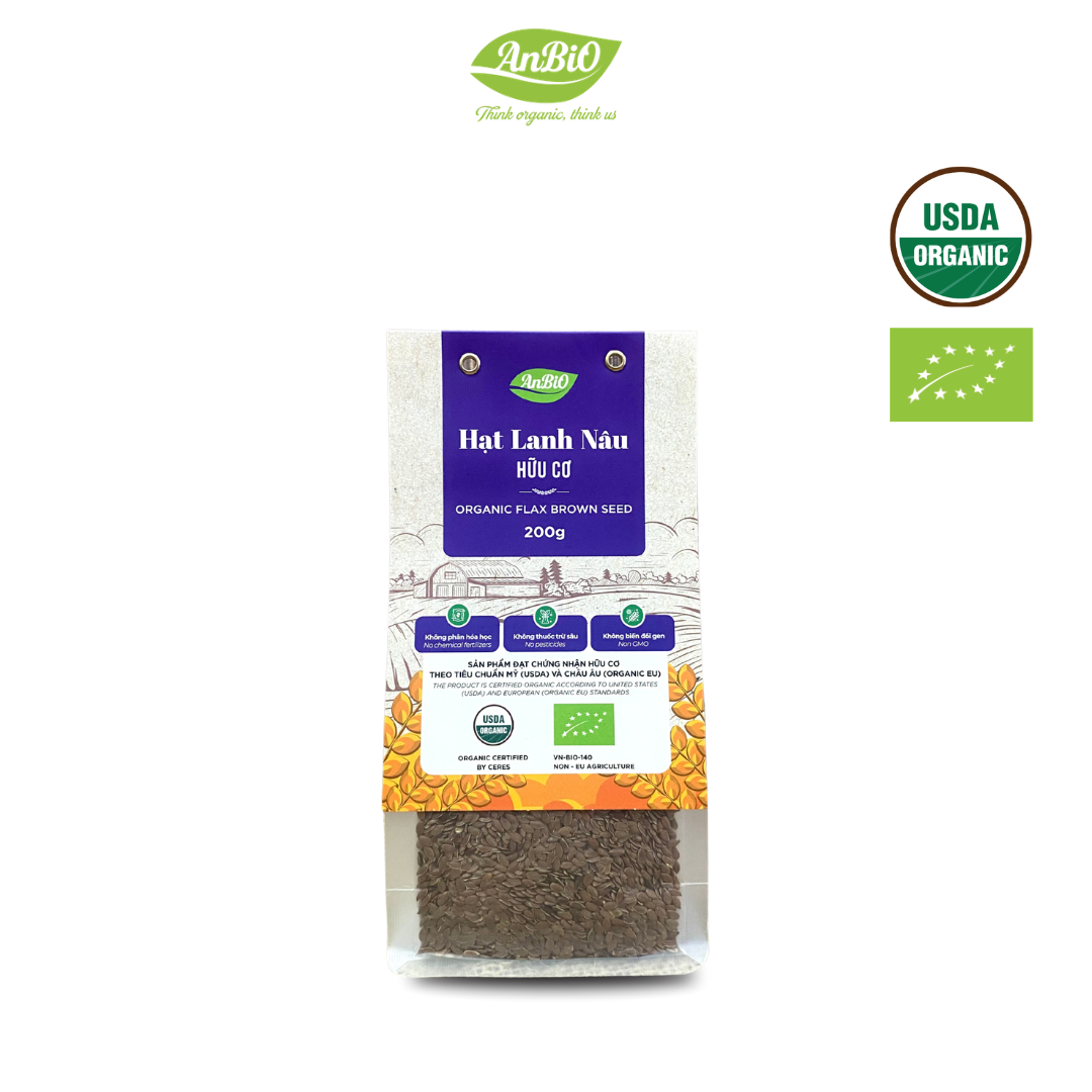 Hạt lanh nâu hữu cơ 200g (Gói)