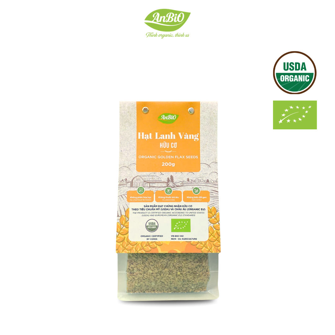 Hạt lanh vàng hữu cơ Anbio 200g (Gói)
