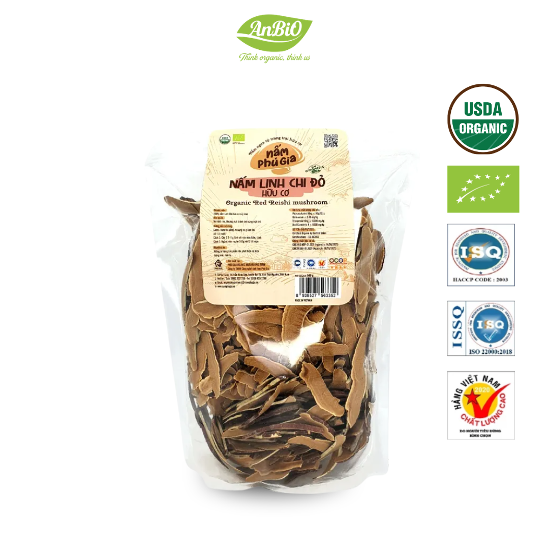 Nấm linh chi đỏ Organic thái lát (túi)