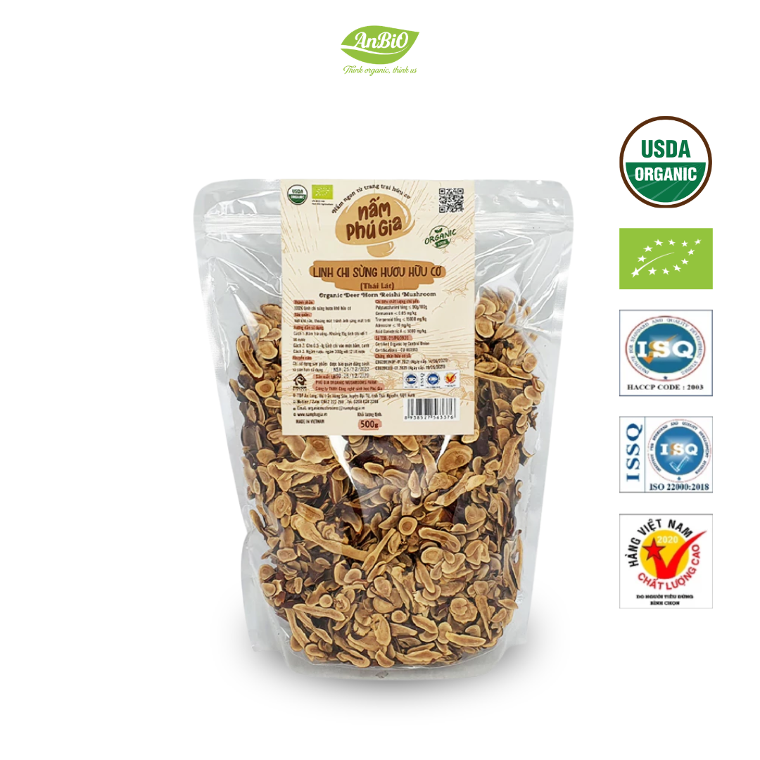 Nấm linh chi đỏ Organic thái lát (túi)