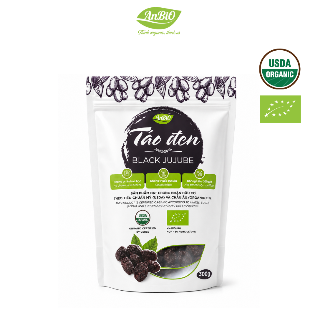 Táo đen hữu cơ (BLACK JUJUBE) Anbio 300g
