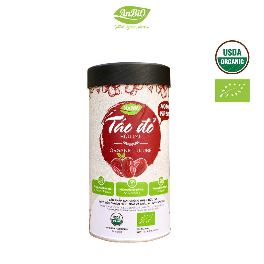 Táo đỏ hữu cơ Hotan Anbio - 100g (Hộp tròn)