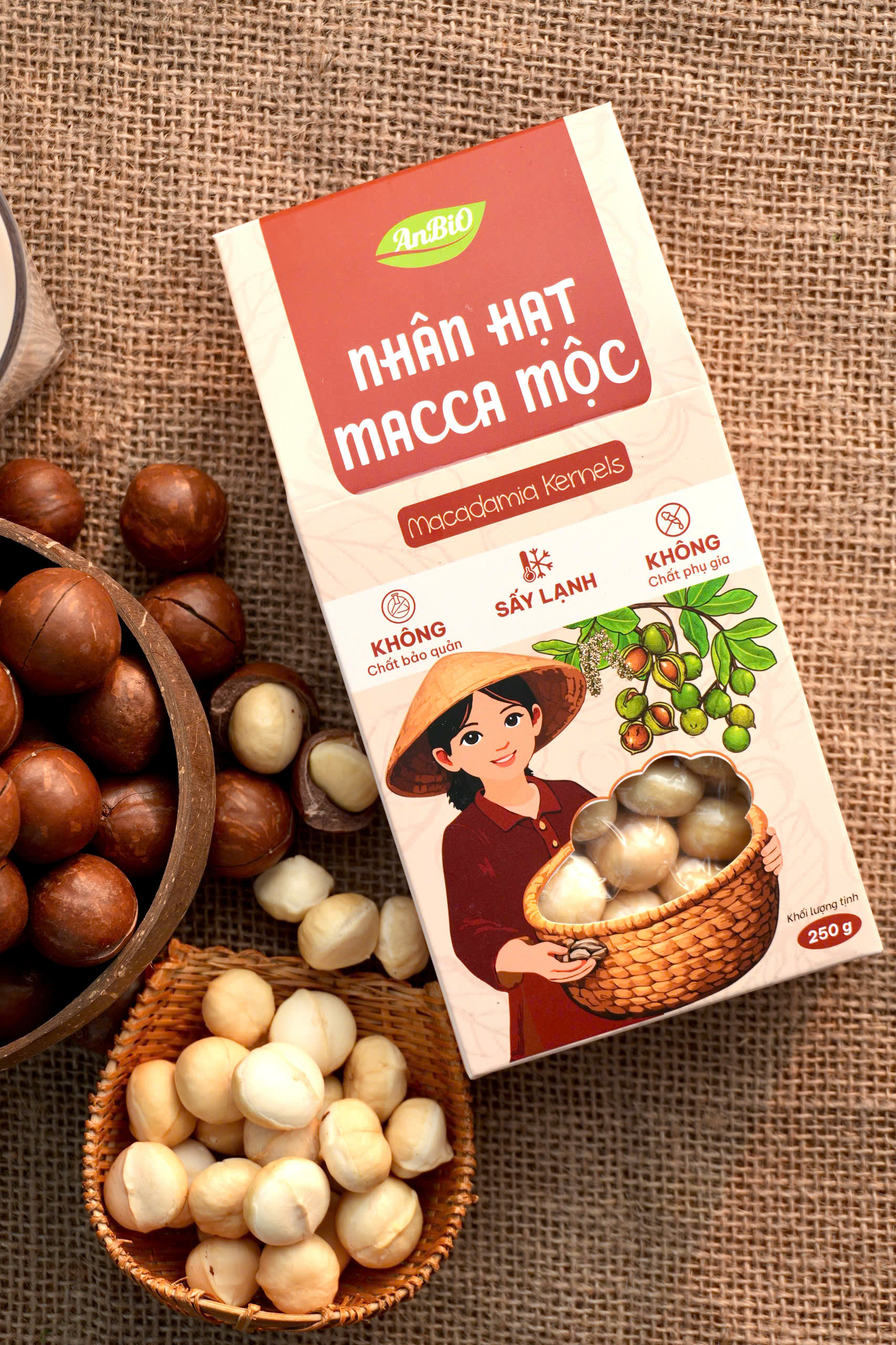 Nhân hạt Macca Mộc Anbio (Gói 250g)