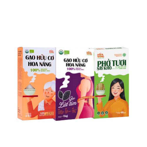 Bún, phở, gạo hữu cơ