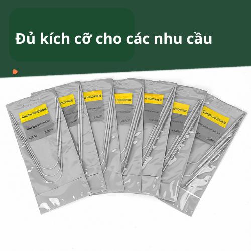 [Bông bán Len] Kim Đan Vòng Nhỏ Inox – Đan Tất, Bo Viền, Đồ Sơ Sinh (Ưu Tiên Bộ 3 Chiếc)