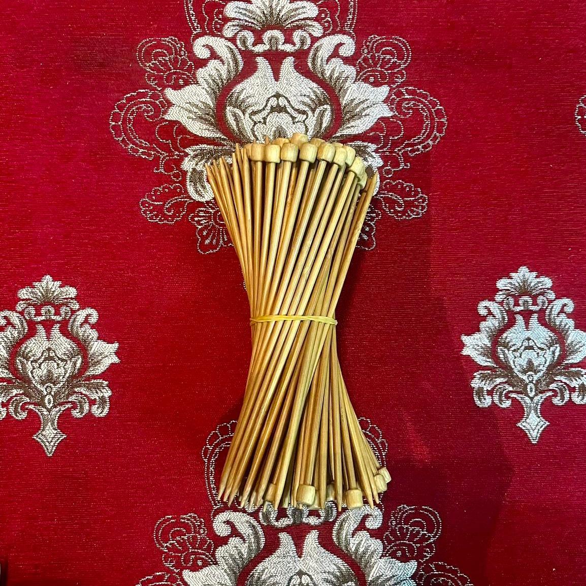 [Bông bán Len] Que đan len bằng tre dài 25cm DIY số 1 sợi đũa  đan