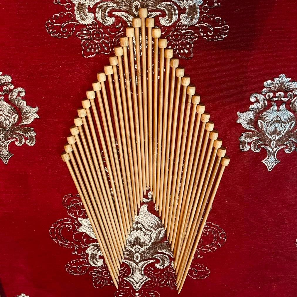 [Bông bán Len] Que đan len bằng tre dài 25cm DIY số 1 sợi đũa  đan