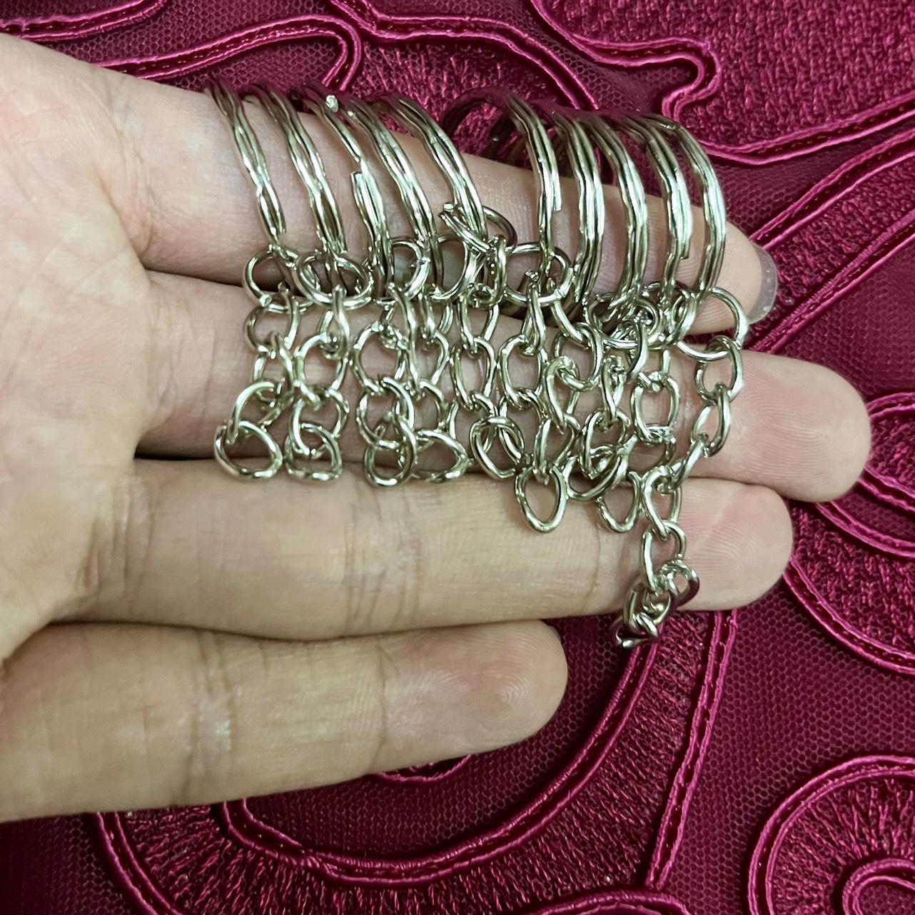[Bông bán Len] Móc Chìa Khoá Kim Loại Bộ 5/10/25/50 Chiếc Móc Khóa Women Móc Khoá Chất Liệu Kim Loại Sáng Bóng Bền Chắc Dễ Dàng Sử Dụng Cho DIY
