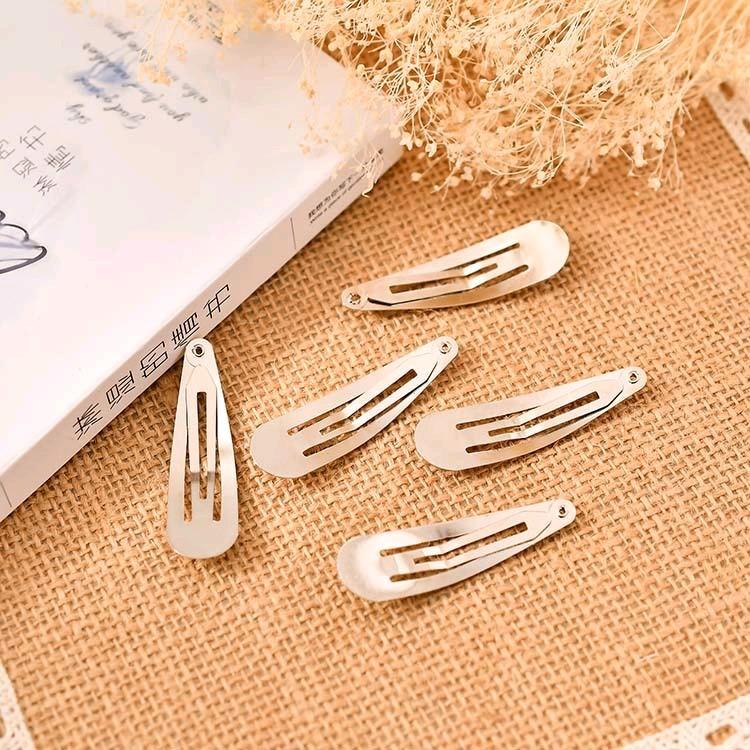[Bông bán Len] Bộ 1/5/10 Chiếc Phôi kẹp tóc kim loại hình giọt nước dễ thương Women Voi Women Voi