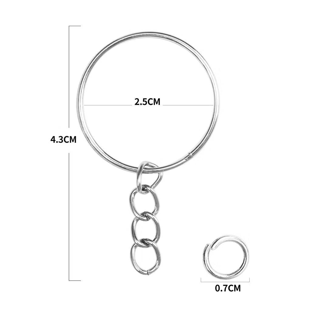 [Bông bán Len] Combo 50 Móc Khóa Sắt – Bền Đẹp, Tiện Lợi Cho Đồ Thủ Công