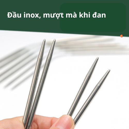 [Bông bán Len] Kim Đan Vòng Nhỏ Inox – Đan Tất, Bo Viền, Đồ Sơ Sinh (Ưu Tiên Bộ 3 Chiếc)