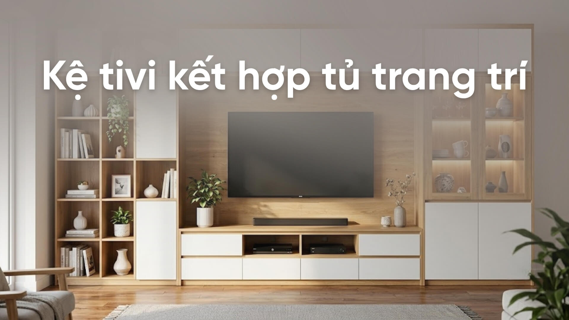 Cách chọn kệ tivi kết hợp tủ trang trí đẹp cho phòng khách