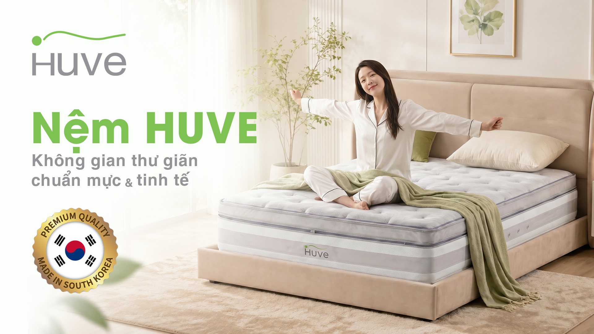 Nệm Hybrid HUVE - Cung cấp không gian nghỉ ngơi đúng nghĩa