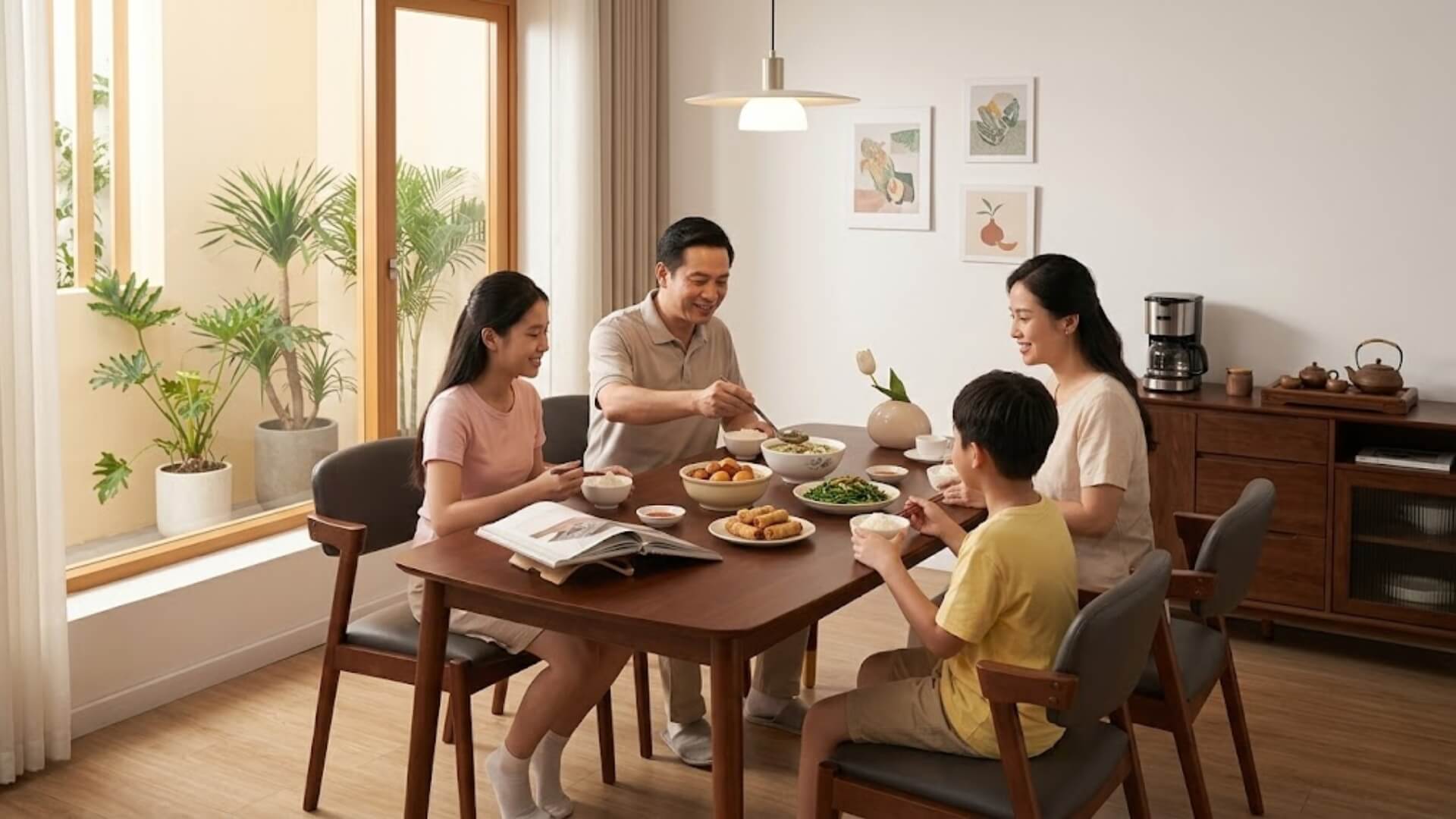 Bàn ăn Hàn Quốc kiểu cao