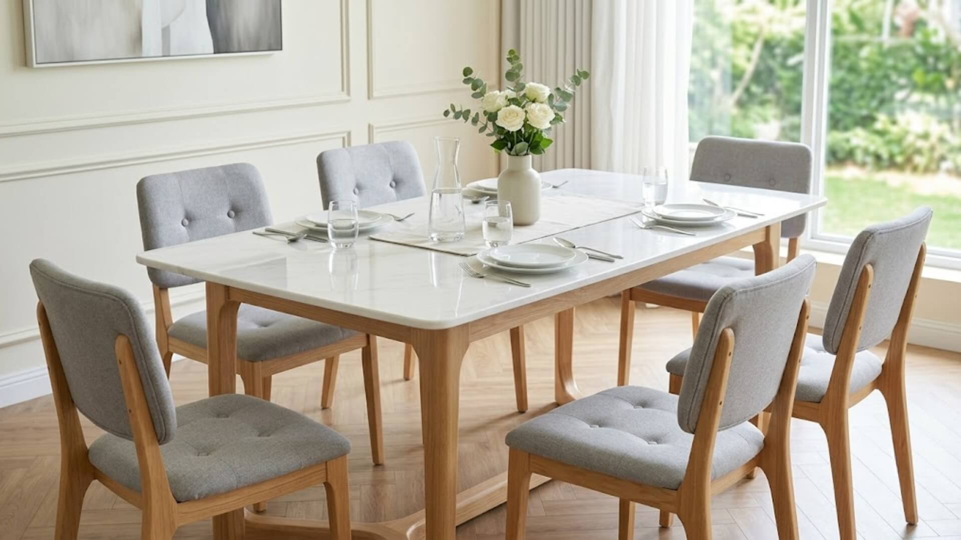 Bàn ăn tân cổ điển ngày nay dễ vệ sinh hơn trước
