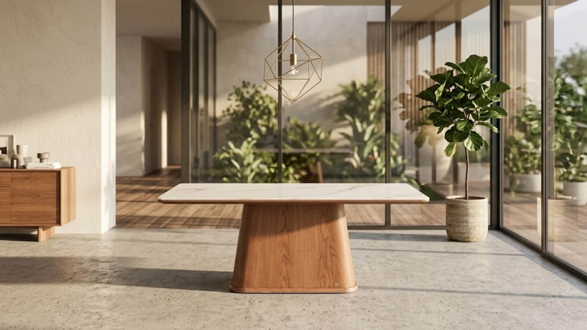 Bộ bàn ăn đá Ceramic Eden