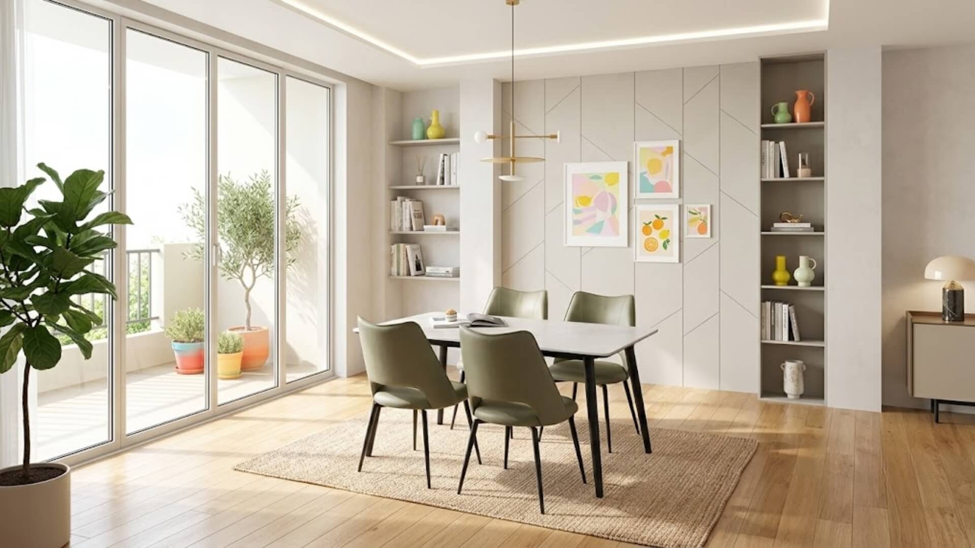 Bộ bàn ghế ăn 4 ghế Amelia