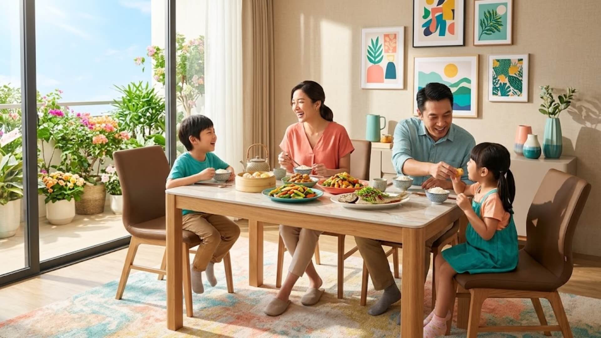 Bộ bàn ghế ăn 4 ghế được nhiều gia đình lựa chọn