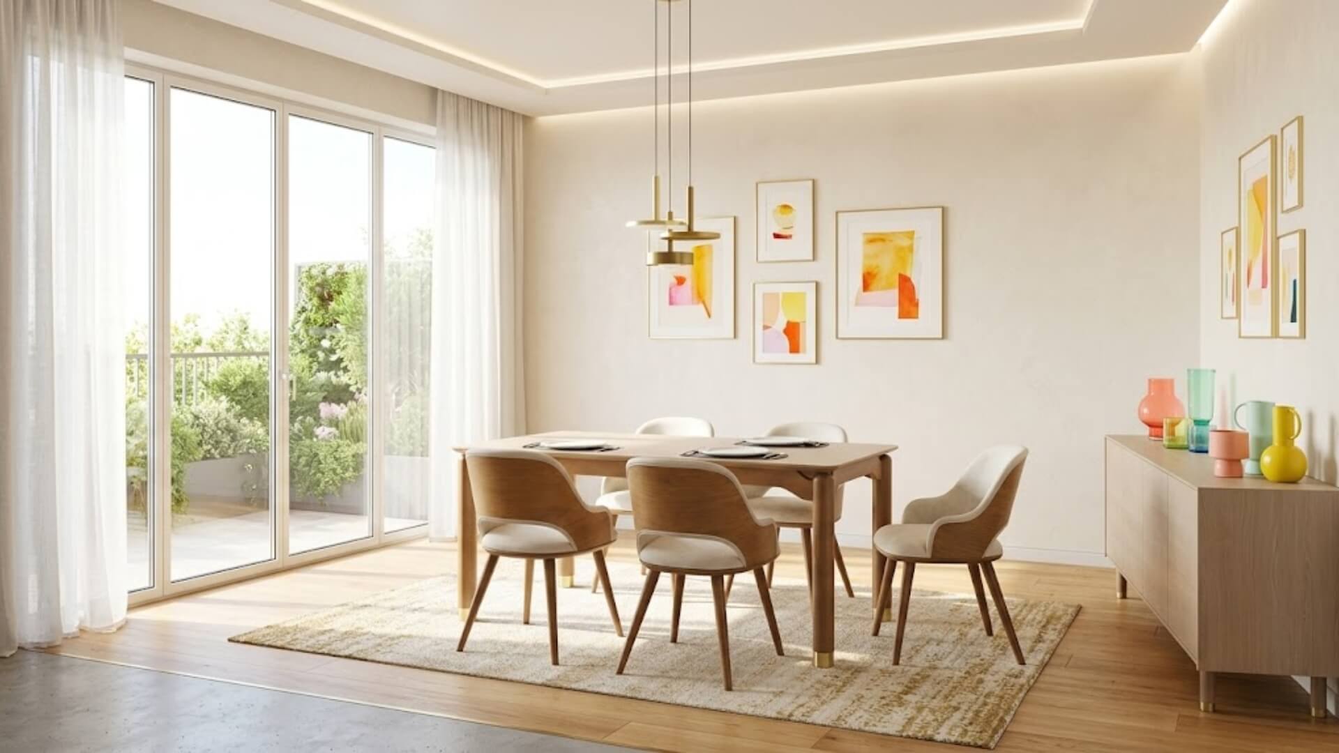 Bộ bàn ghế ăn 4 ghế Hugo