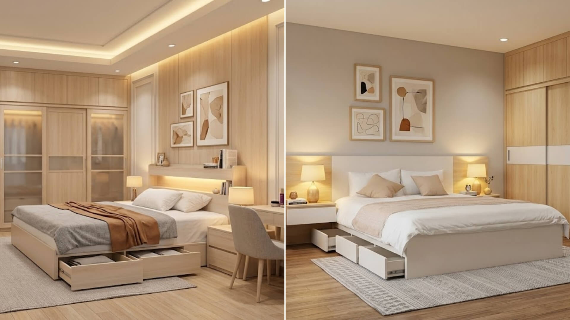 Các kiểu giường ngủ có ngăn kéo phổ biến