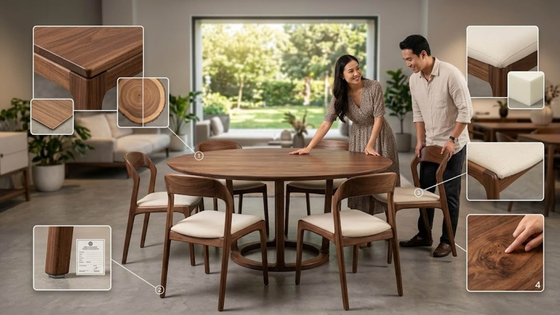 Cách chọn bàn ăn gỗ óc chó