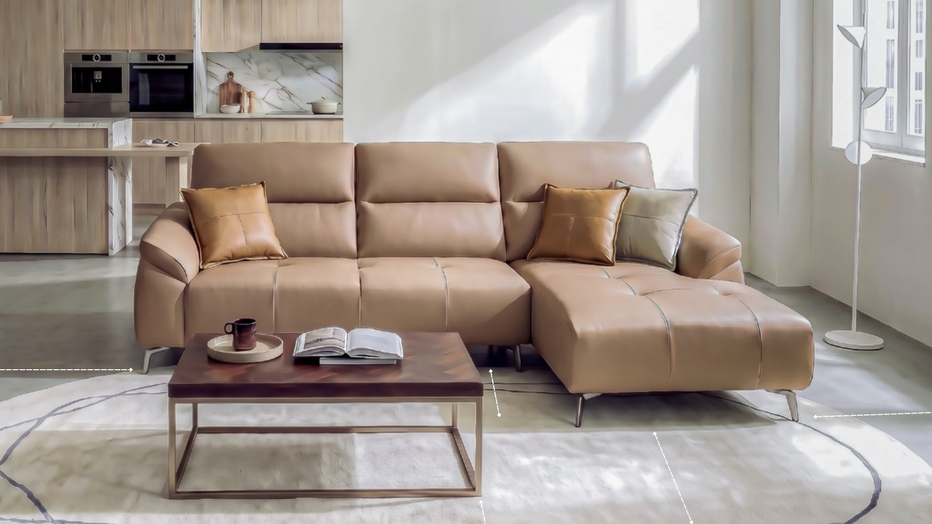 Cách chọn kích thước sofa 4 chỗ cân đối