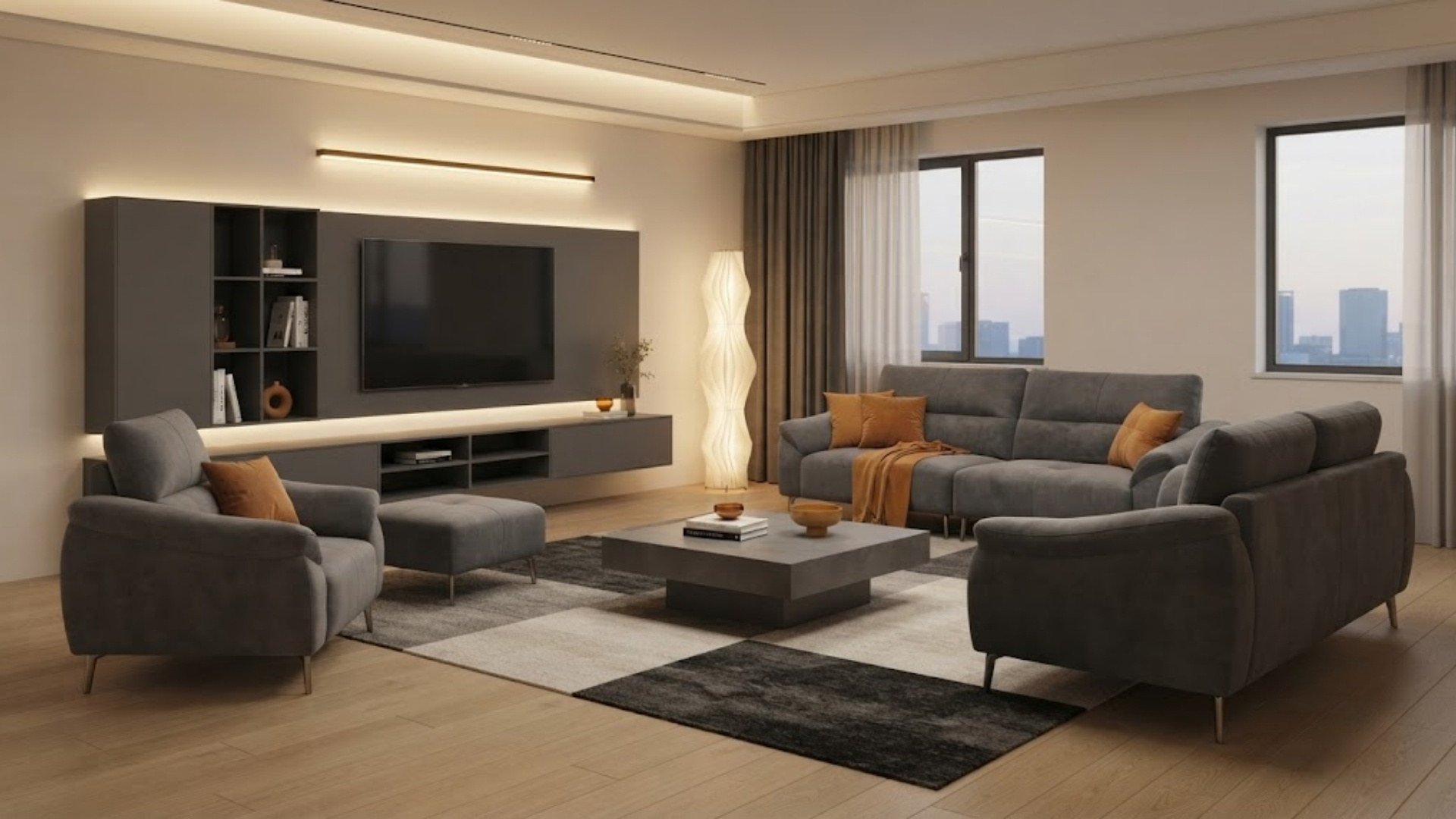 Cách phối màu 60-30-10 và chọn ánh sáng 3000K