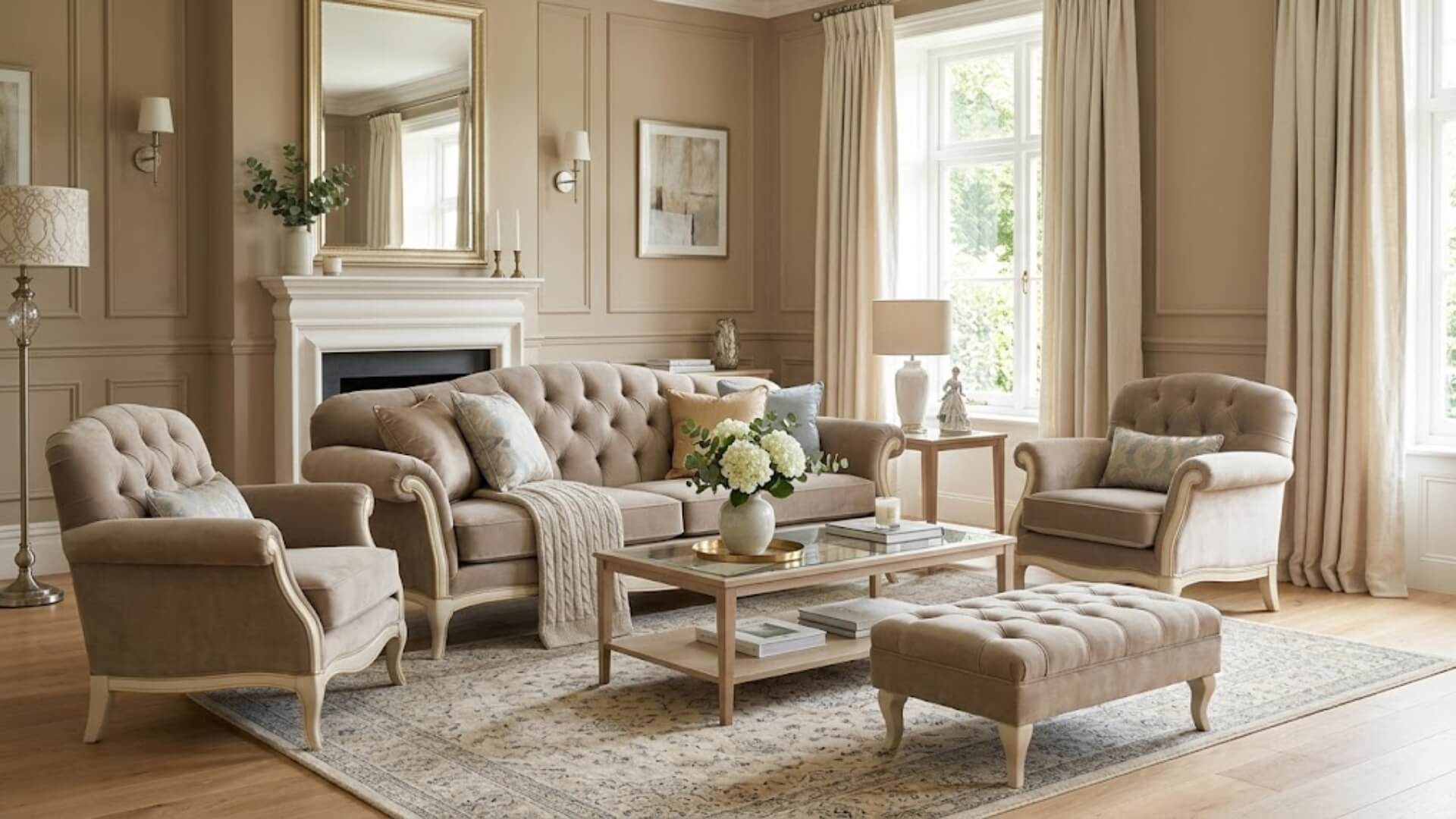 Cách phối sofa tân cổ điển