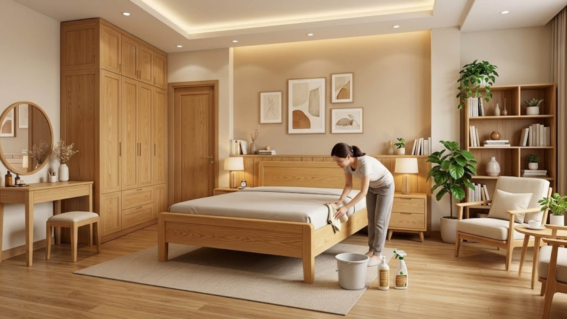 Cách vệ sinh và bảo quản giường gỗ sồi