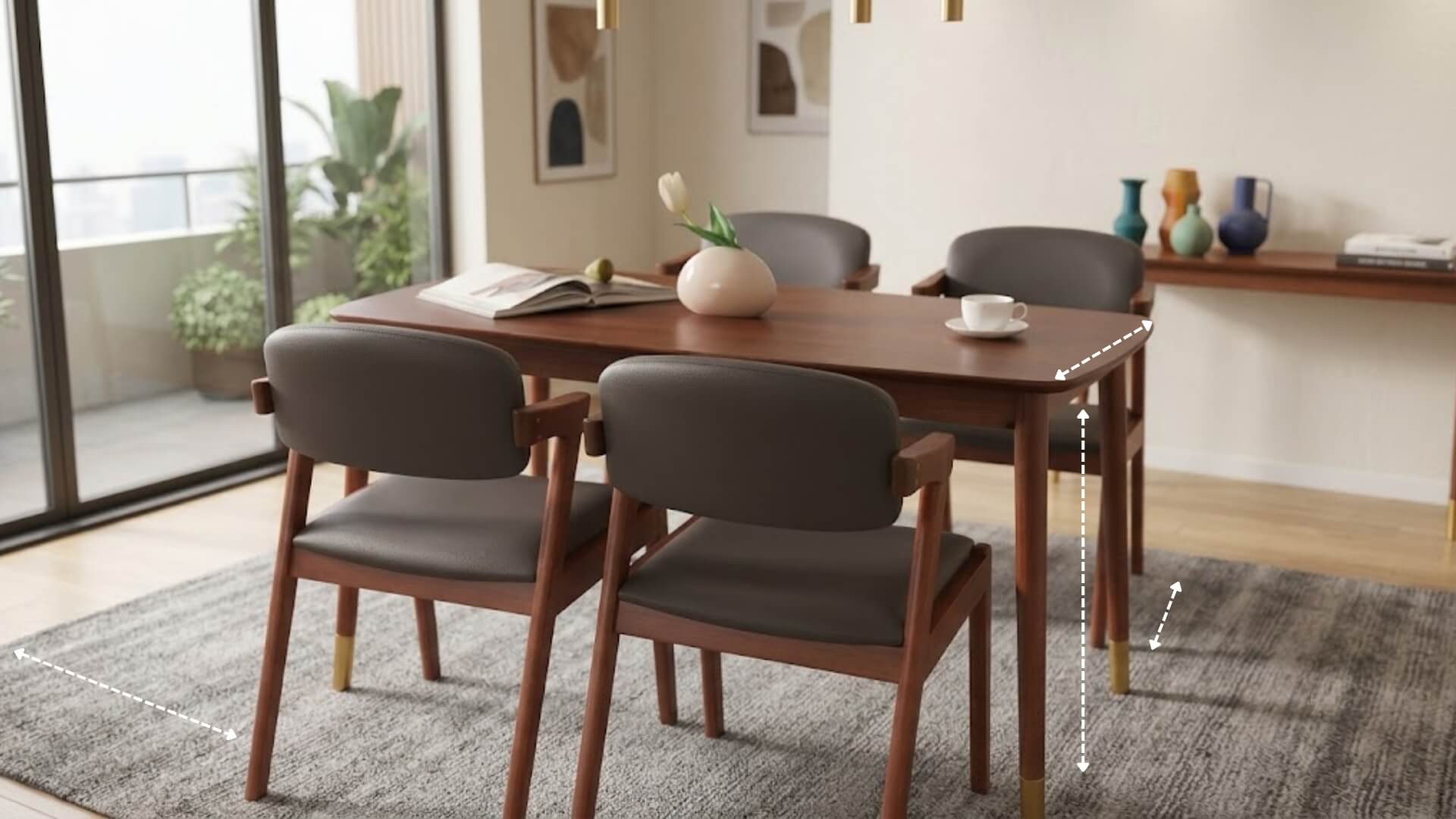chọn đúng kích thước bàn ăn 4 người