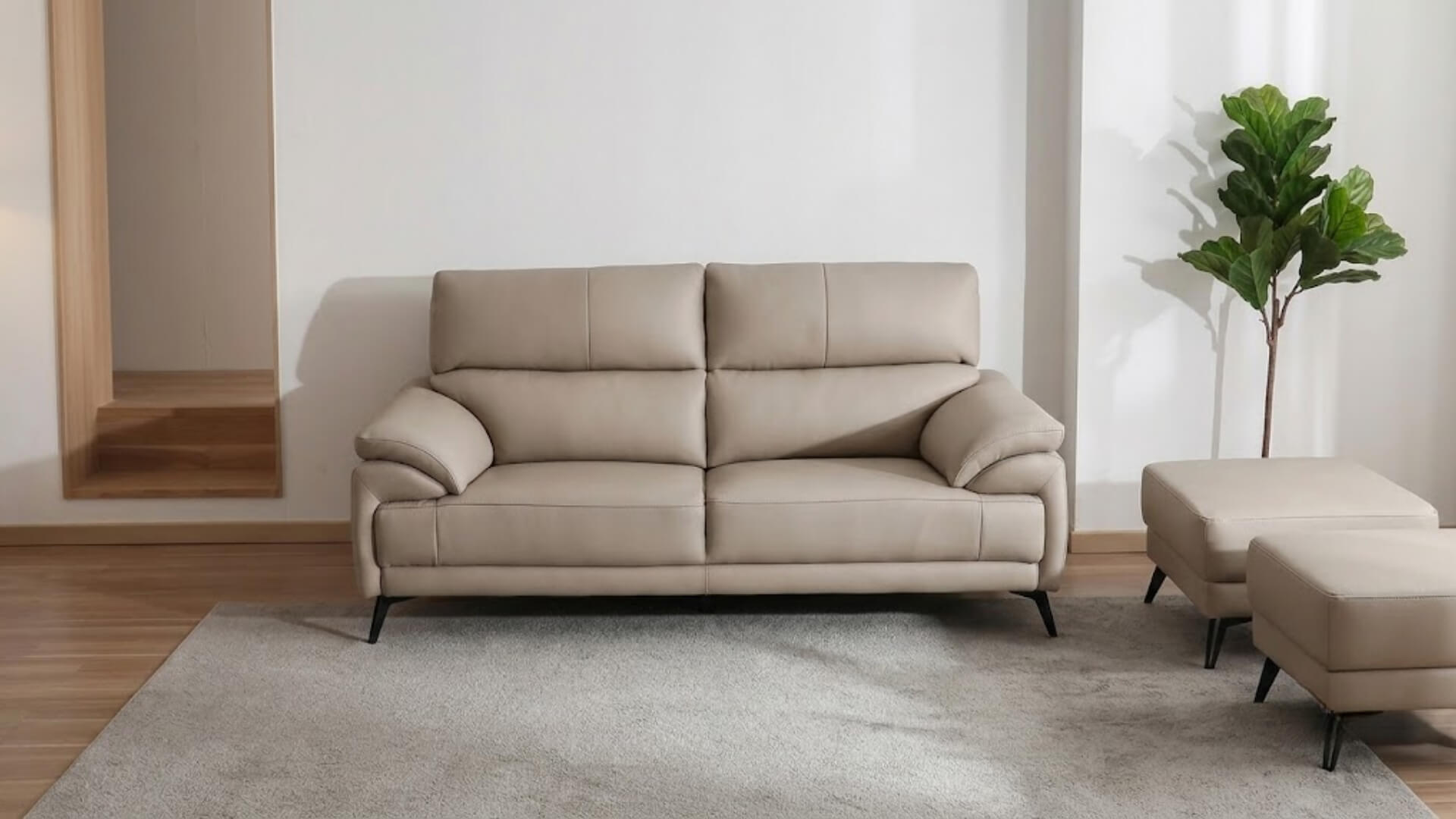 Đặt sofa chữ i sát tường