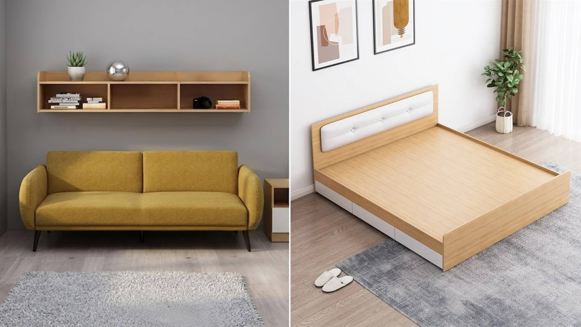 ghế sofa giường và giường thông thường