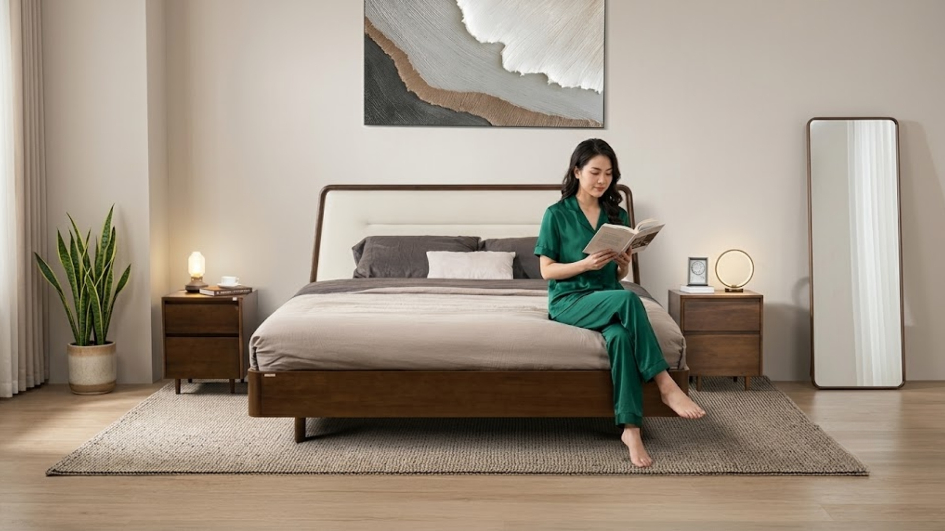 giường ngủ bọc vải được nhiều gia đình lựa chọn