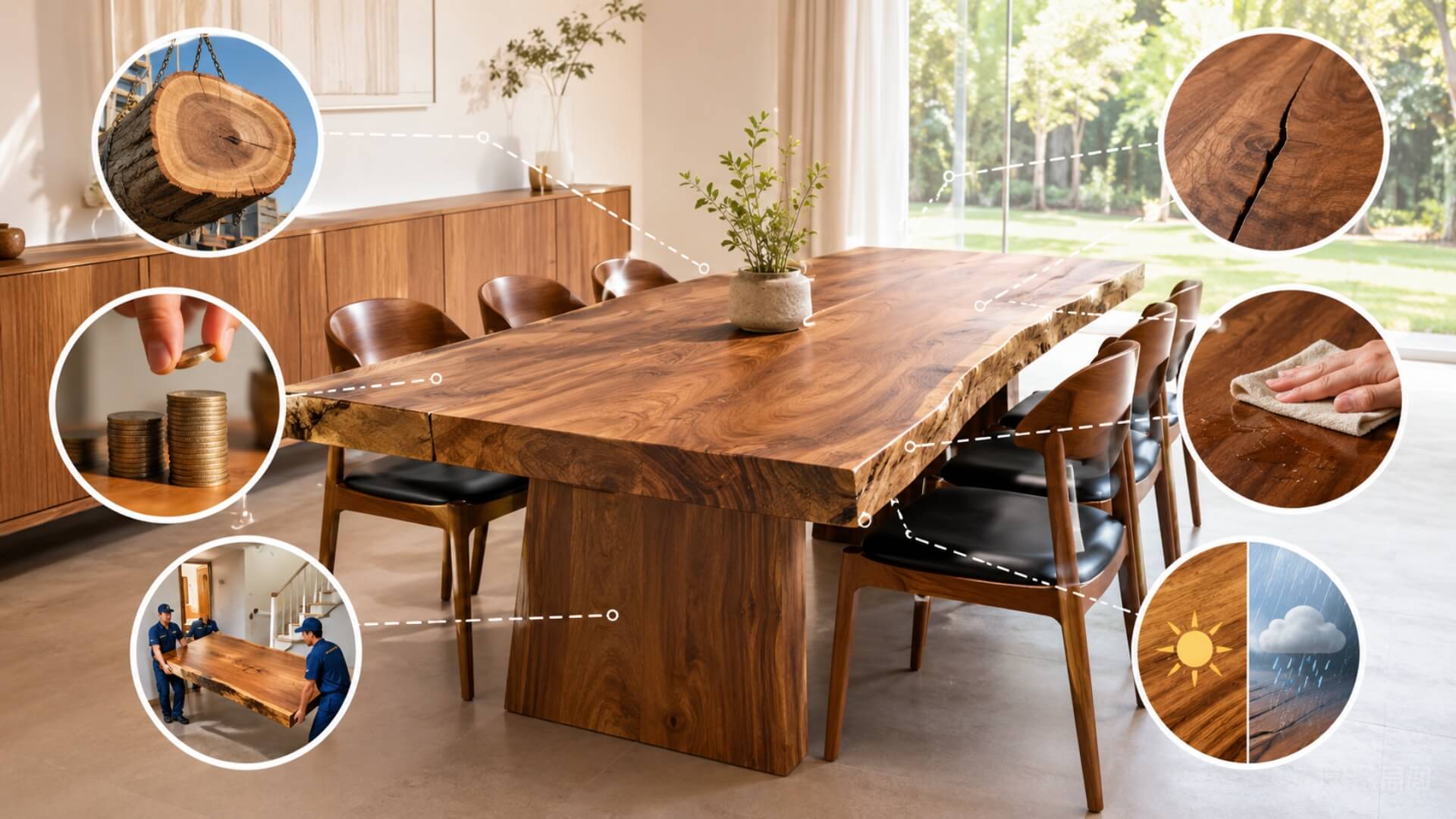 Hạn chế của bàn ăn gỗ nguyên khối