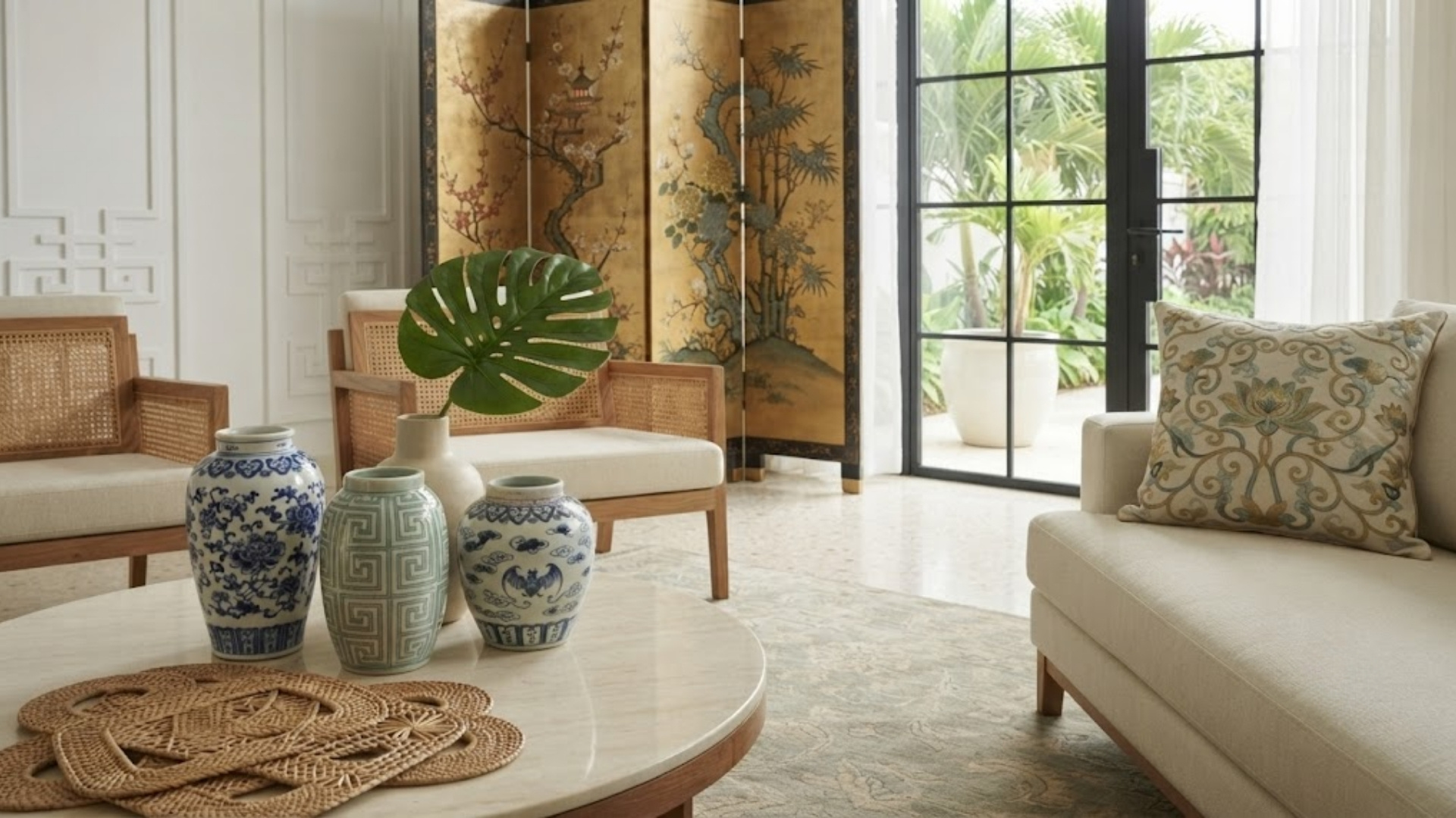 Hoa văn tạo nên vẻ đẹp của phong cách nội thất Indochine