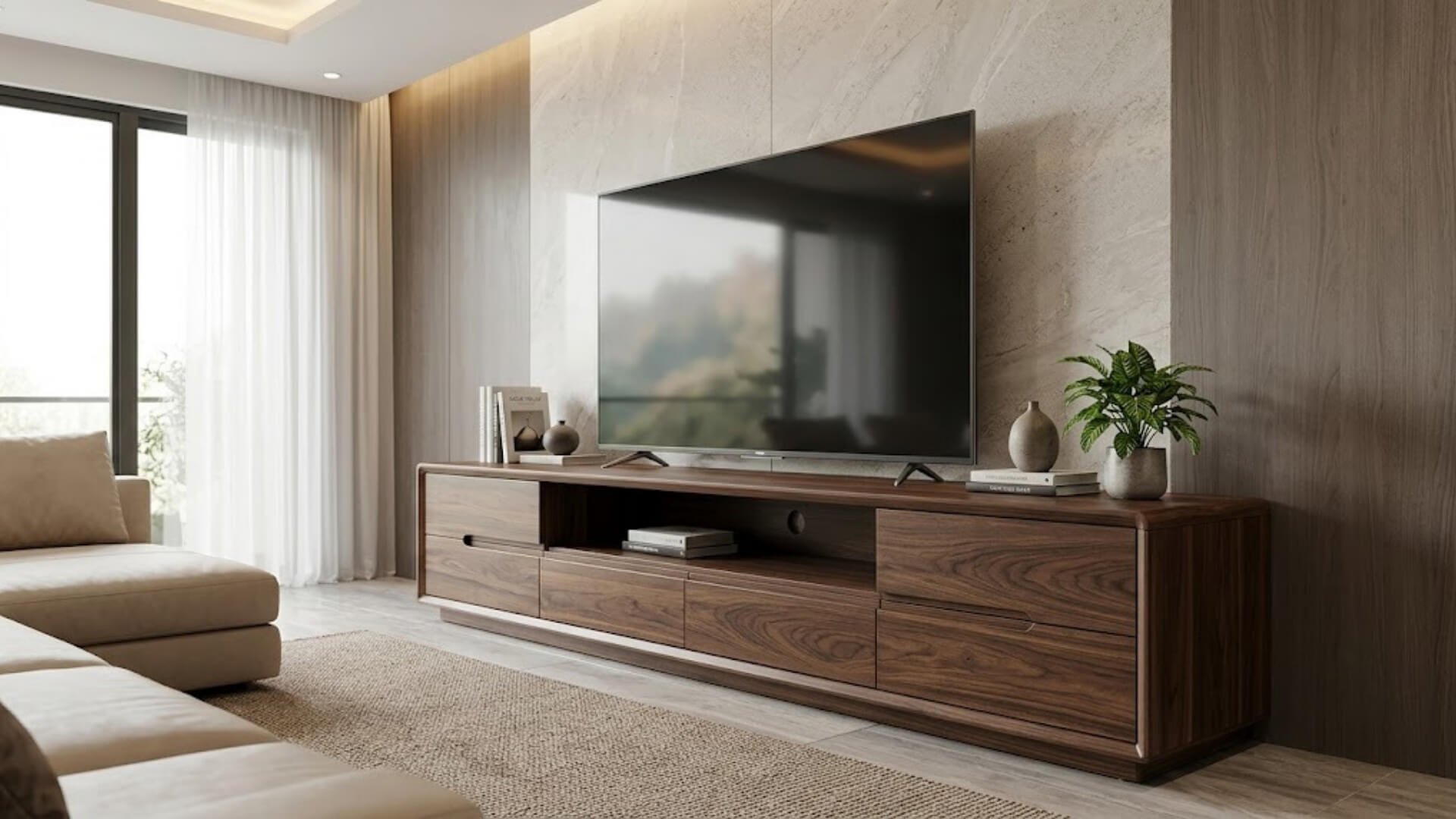 Kệ tivi gỗ óc chó có đáng để đầu tư