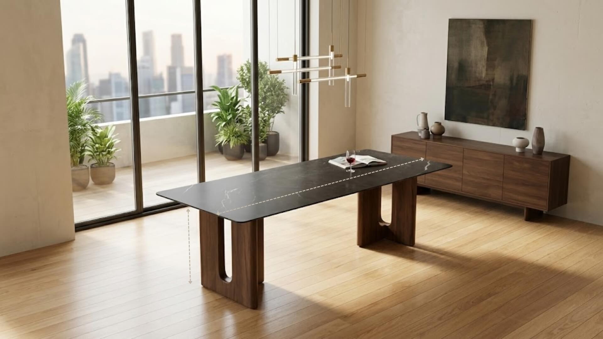 Kích thước bàn ăn 8 người tiêu chuẩn