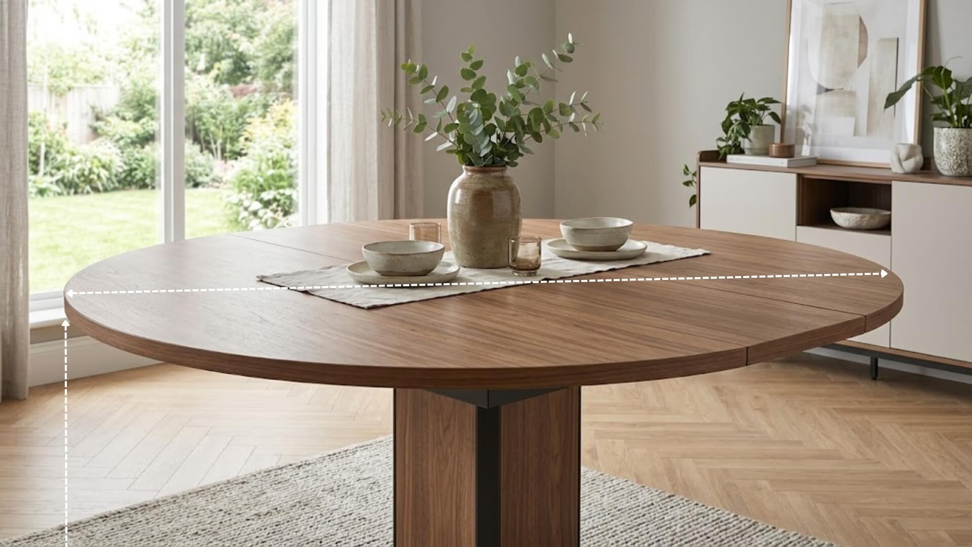 Kích thước bàn ăn tròn thông minh