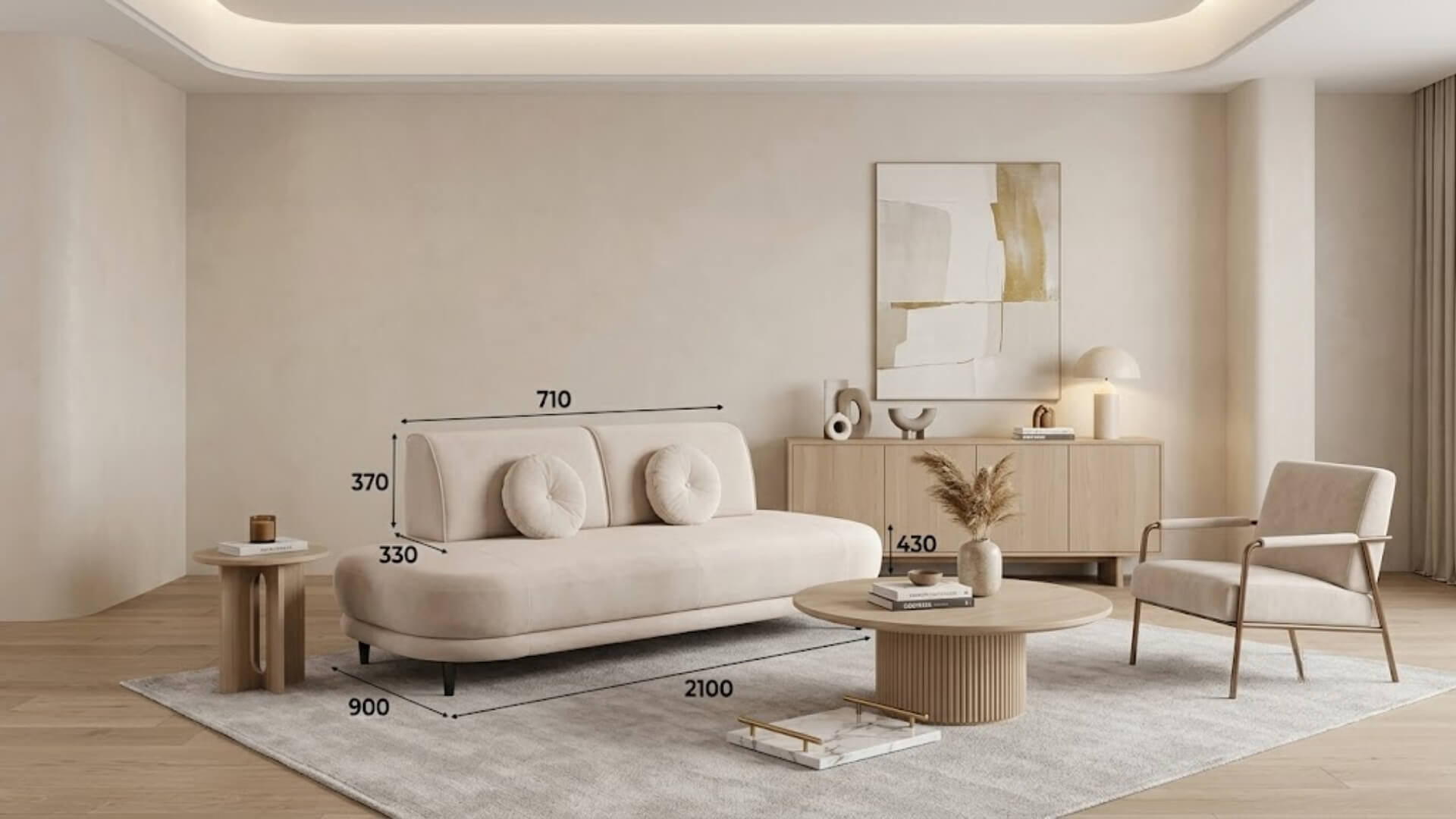 Kích thước ghế sofa chữ I